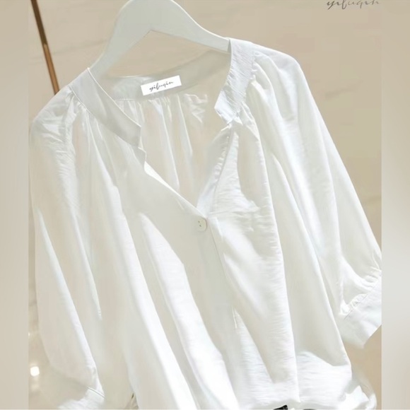 NWT Boho Oversized Blouse in Cotton White - Picture 1 of 4